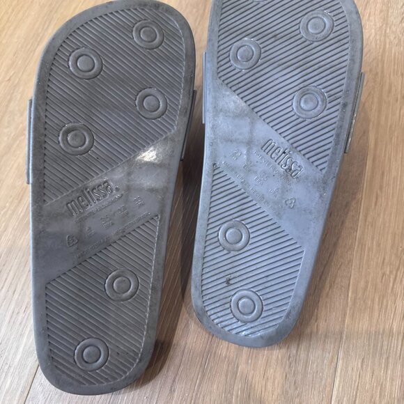 Melissa Beach Slide IV Sandals | Putty Taupe Buckle Slides | Size 6 | Minimalist - Picture 12 of 14